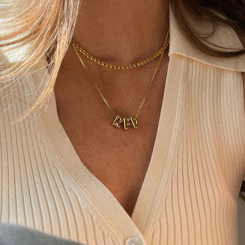 Bubble Letter Number Necklace