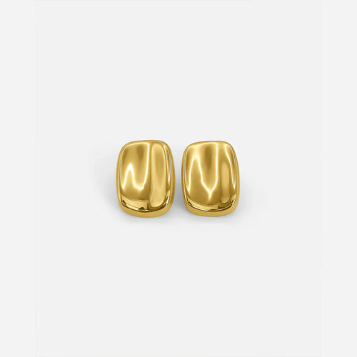 Rectangular Stud Gold Earrings