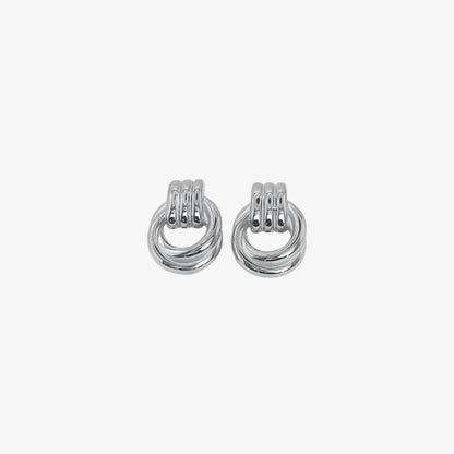 Silver Double Knot Earrings