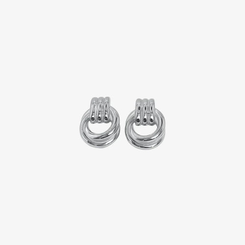 Silver Double Knot Earrings