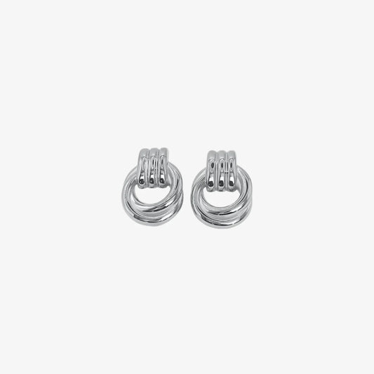 Silver Double Knot Earrings