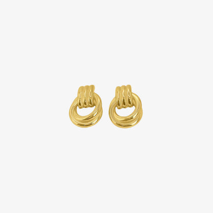Gold Double Knot Earrings