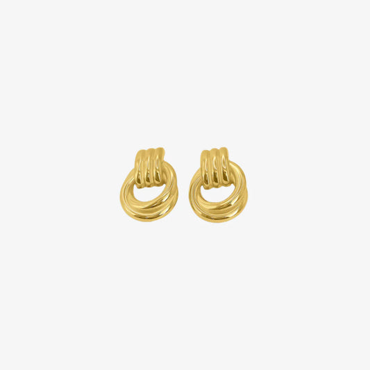 Gold Double Knot Earrings