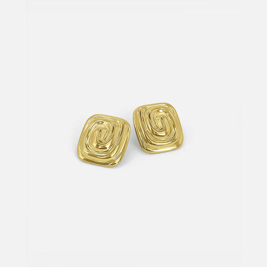 Twisted Spiral Gold Earrings