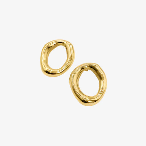 Gold Open Circle Earrings