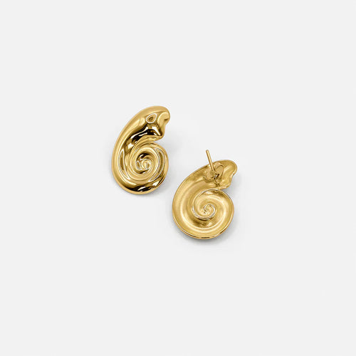 Seashell Hoop Gold Earrings
