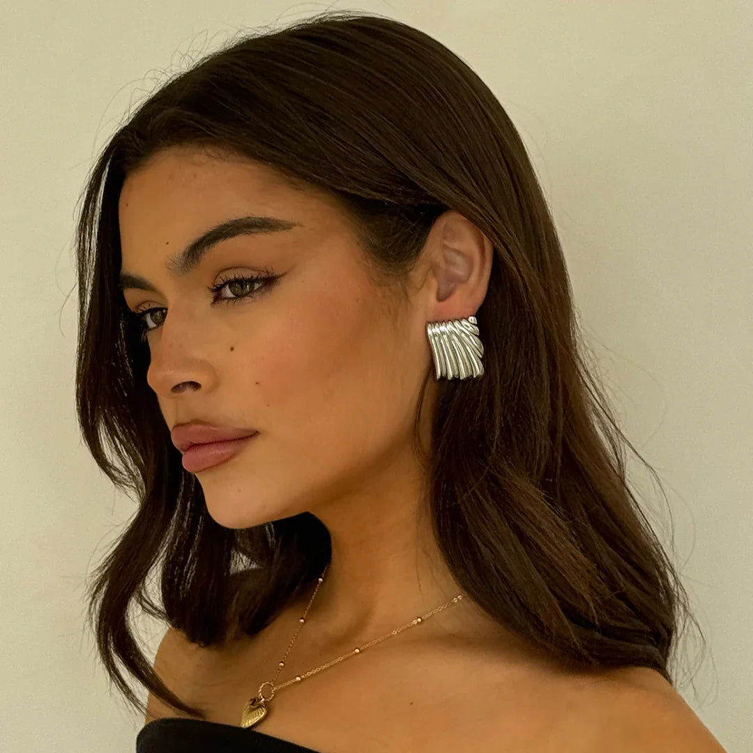 Rippled Stud Earrings