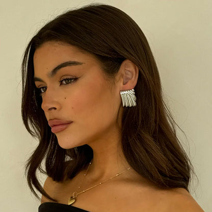Rippled Stud Earrings