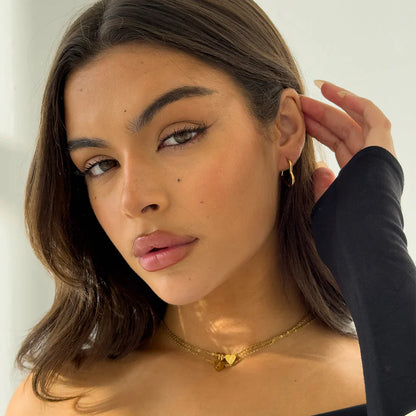 Mini Heart Hoops Earrings