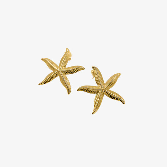 Gold Starfish Stud Earrings