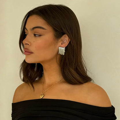Rippled Stud Earrings