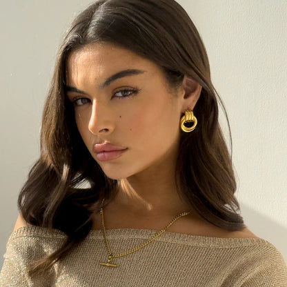 Gold Double Knot Earrings