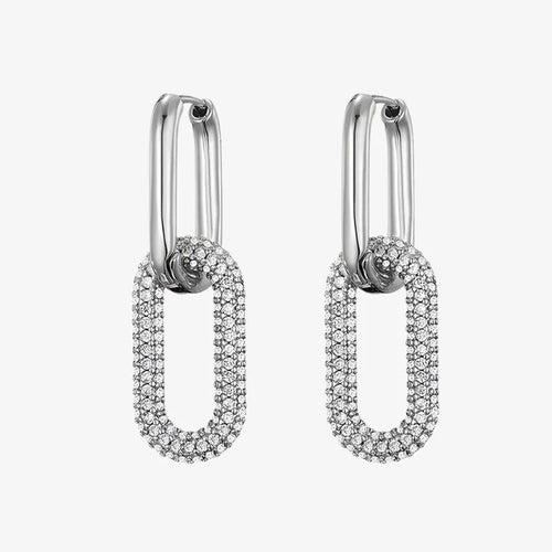 Sparkling Lock Hoop Earrings