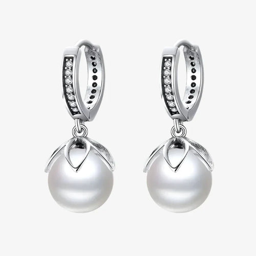 Pearl Sparkle Drop Earrings