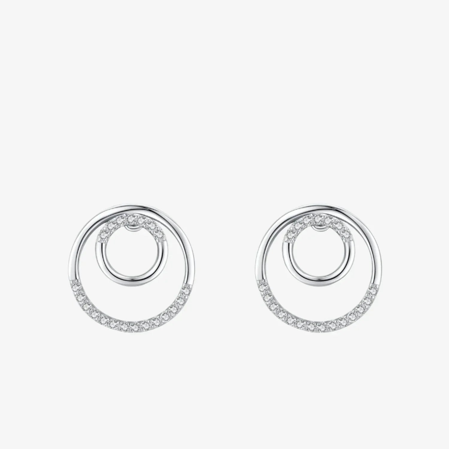 Sparkling Circle Stud Earrings