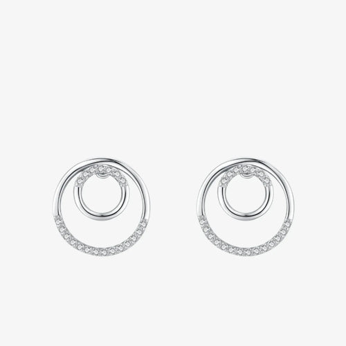 Sparkling Circle Stud Earrings