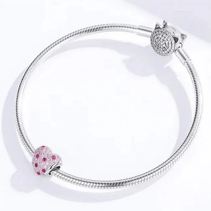 Pink Love Heart Charm
