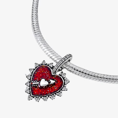 Heart-Shaped Arrow Dangle Charm