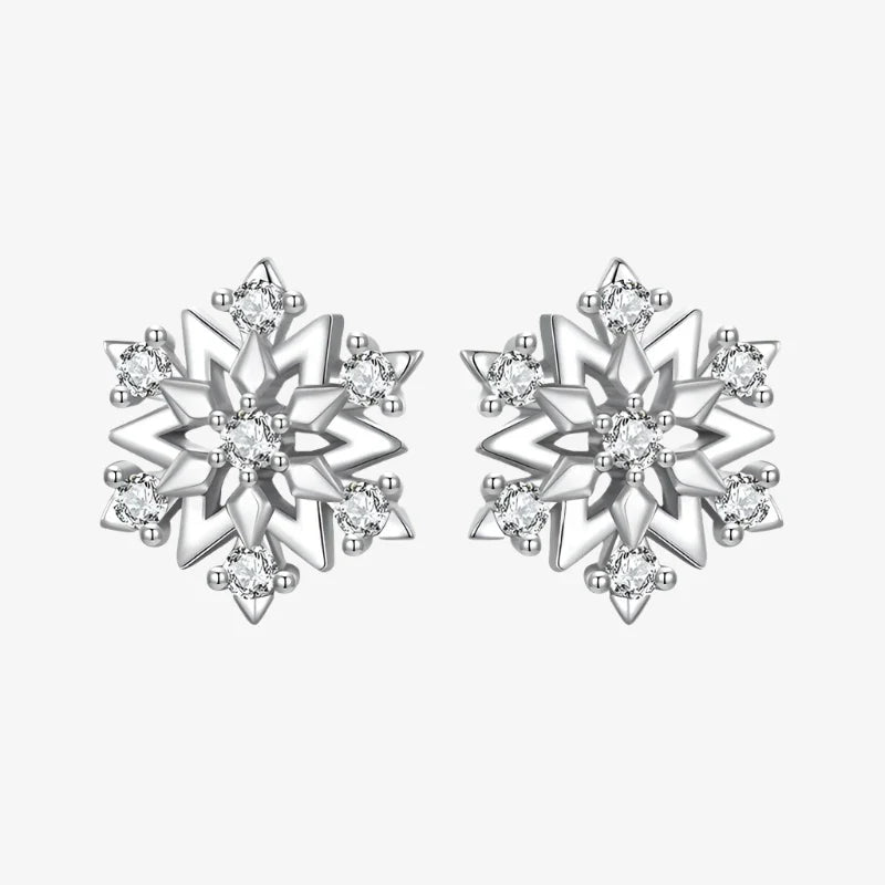 Snowflake Sparkle Stud Earrings