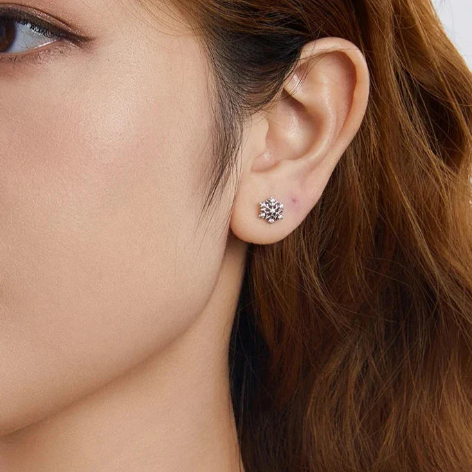 Snowflake Sparkle Stud Earrings