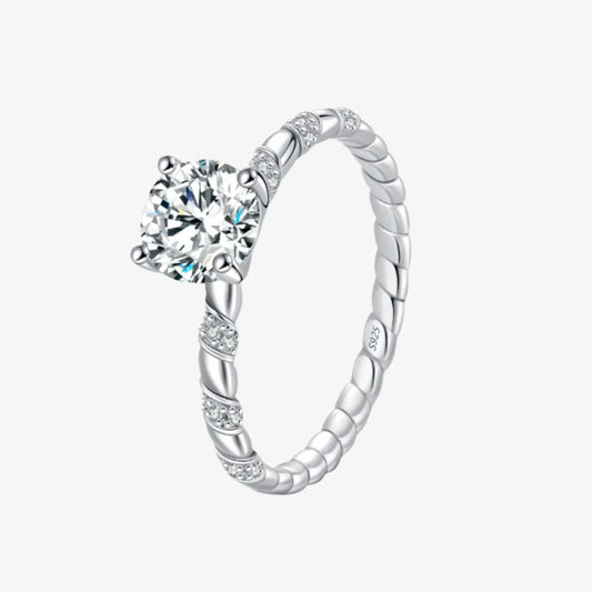 Twisted Brilliance Moissanite Ring