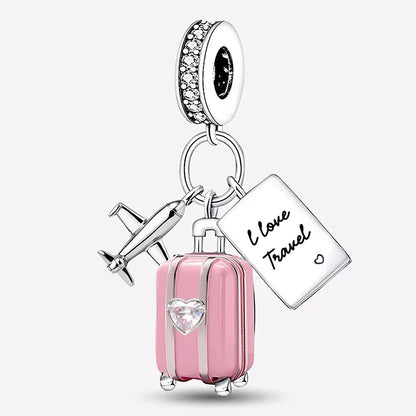 I Love Travel Trio Dangle Charm