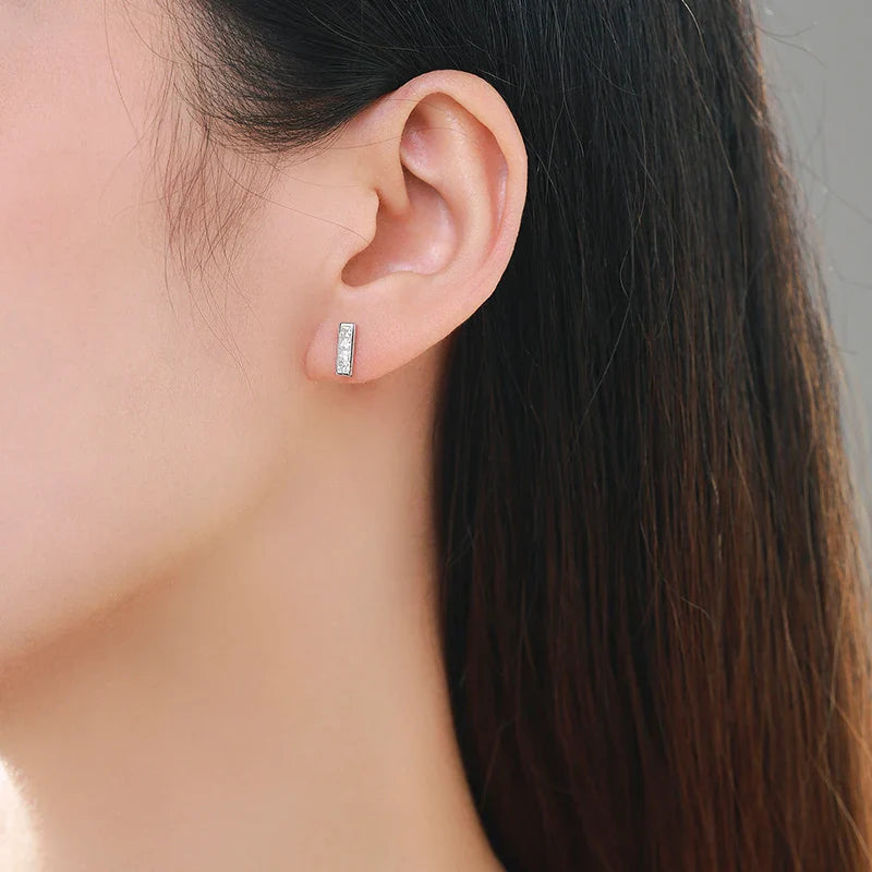 Radiant Rectangular Stud Earrings
