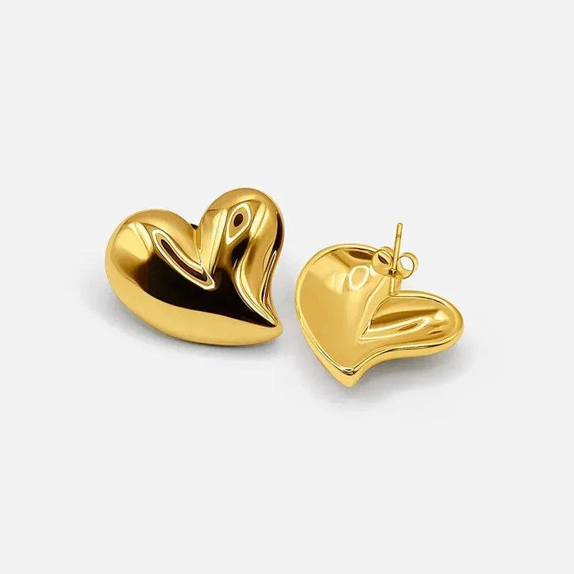 Lover’s Stud Gold Earrings