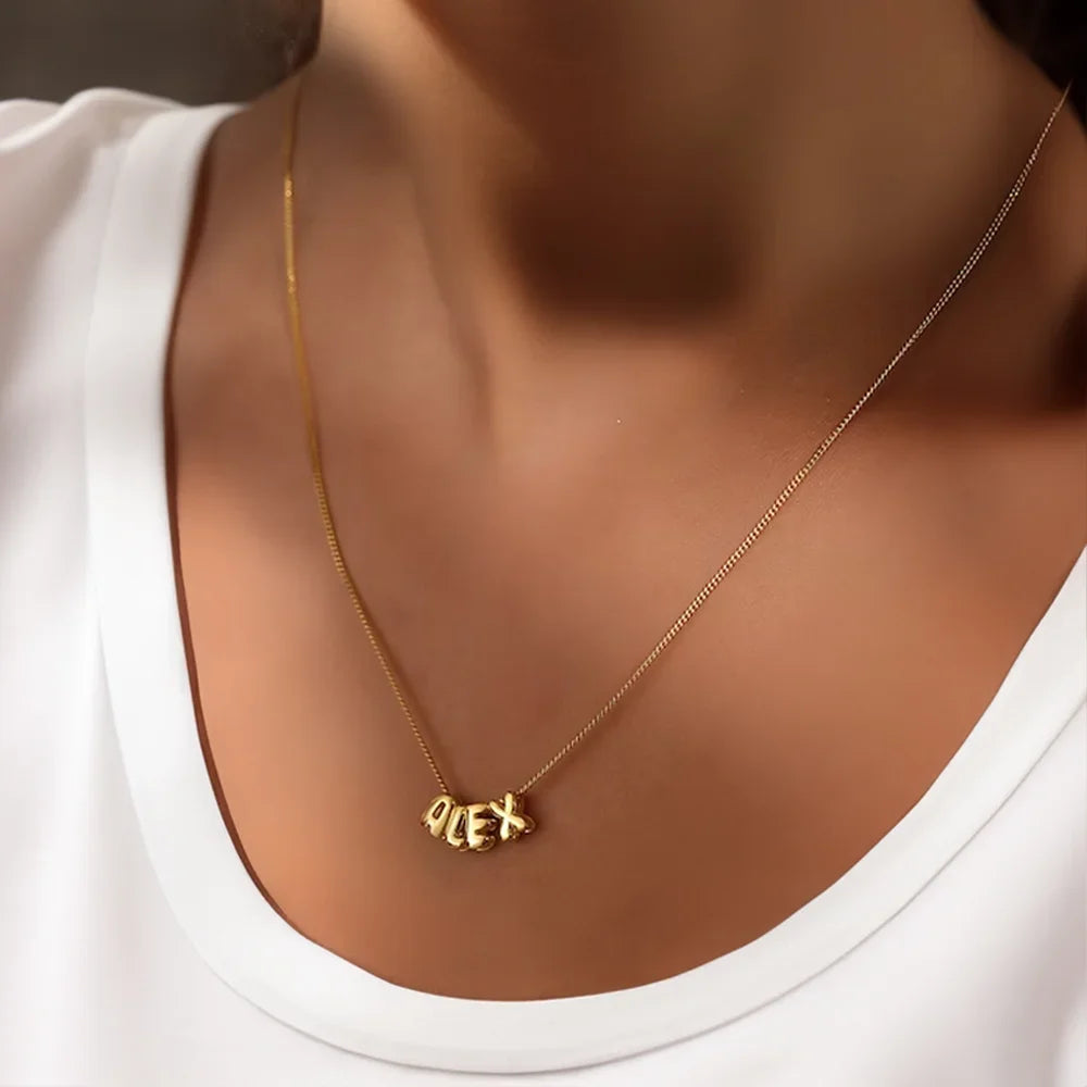 Bubble Letter Number Necklace