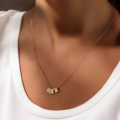 Bubble Letter Number Necklace