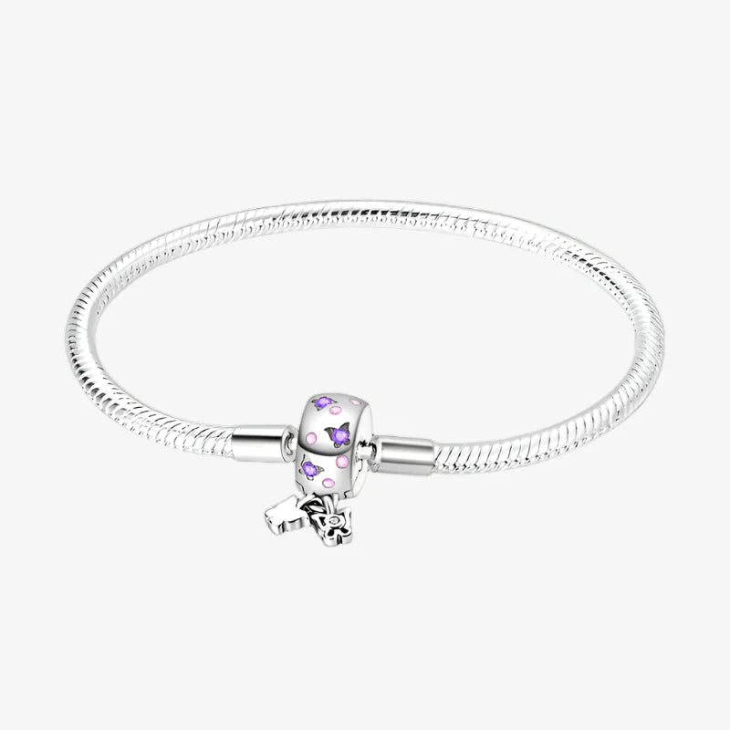 Lilac Butterfly Clasp Bracelet