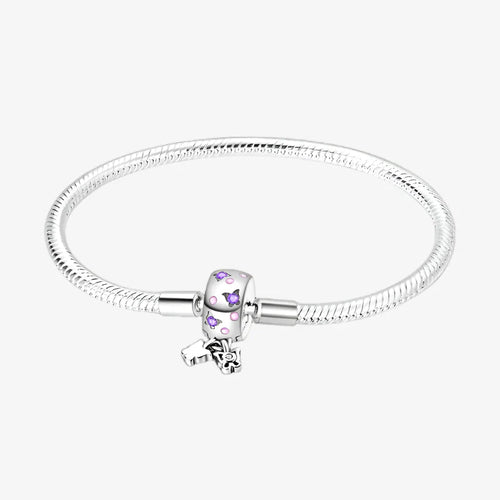 Lilac Butterfly Clasp Bracelet