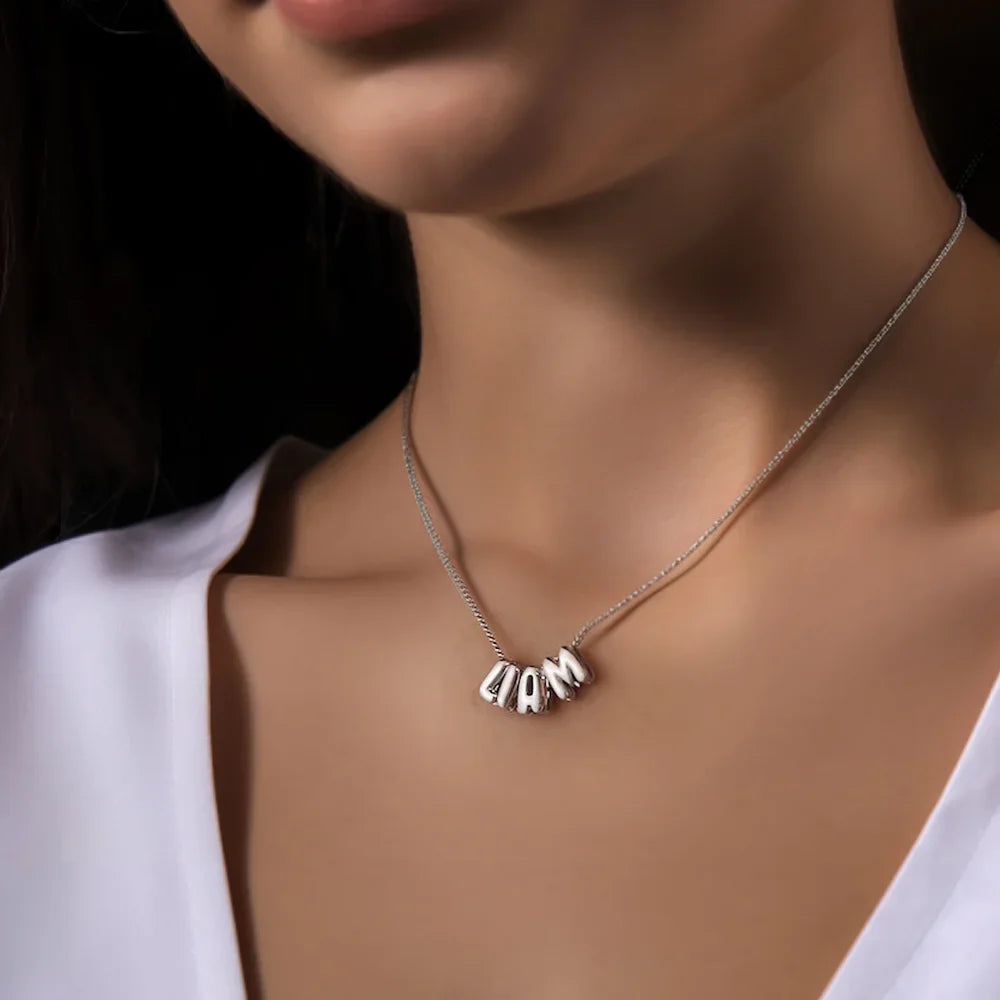 Bubble Letter Number Necklace