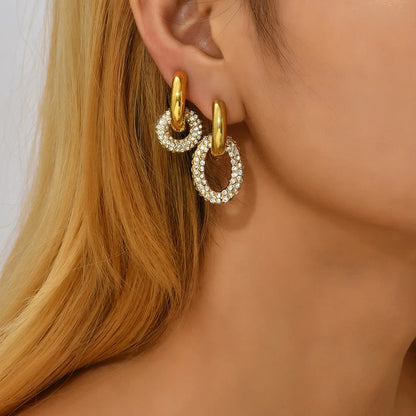 Double Sparkle Hoop Earrings