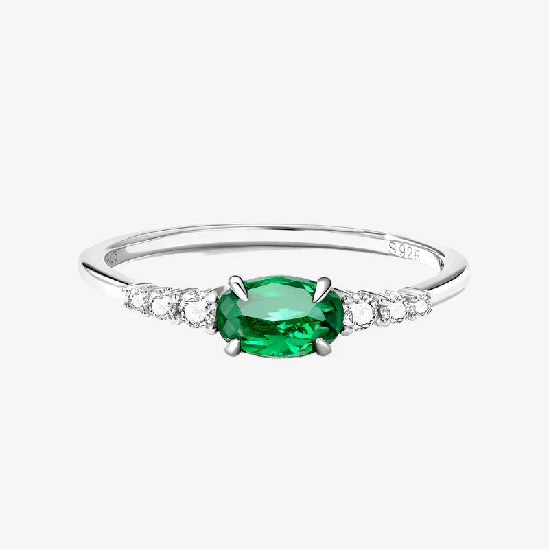 Emerald Halo Ring