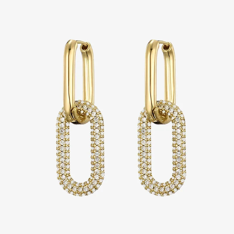 Lock Sparkle Hoop Earrings