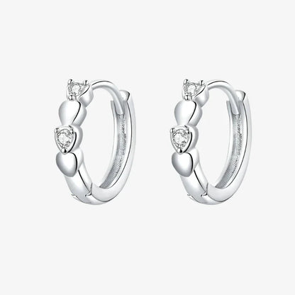 Sparkling Heart Hoop Earrings